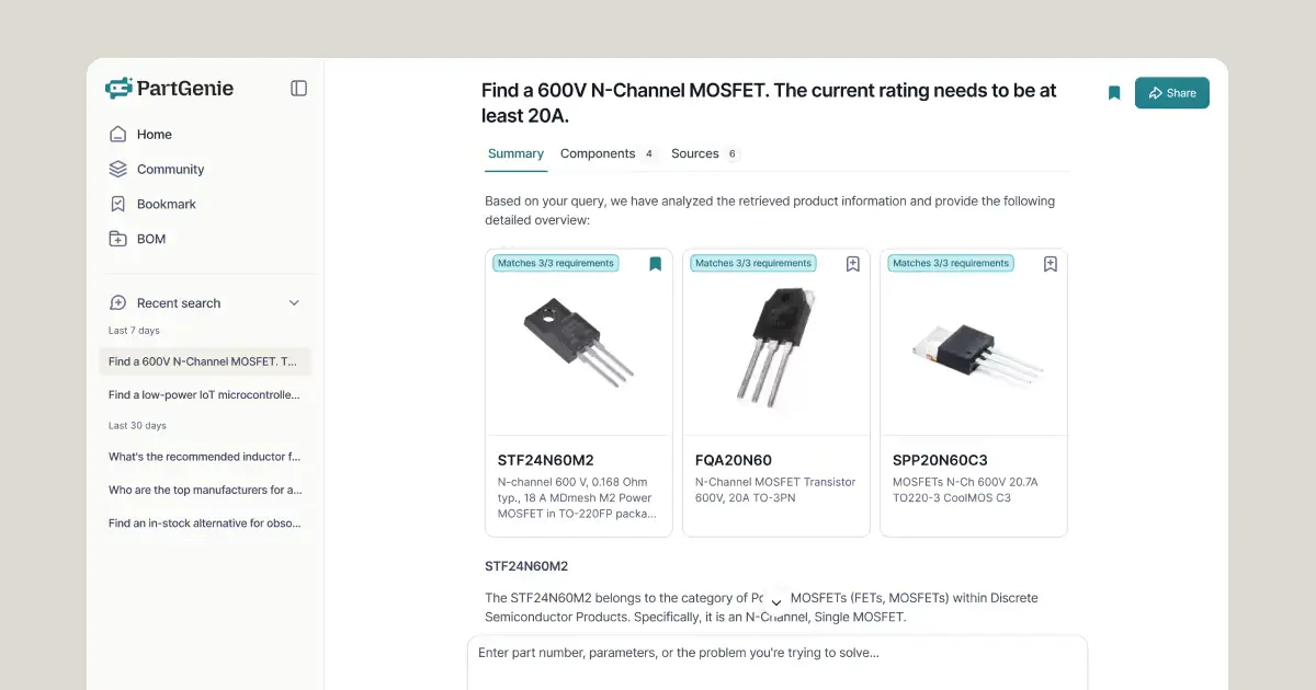 Screenshot 1 of PartGenie: The AI for Every Electronics