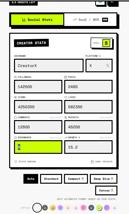 Screenshot 1 of StatsReceipt
