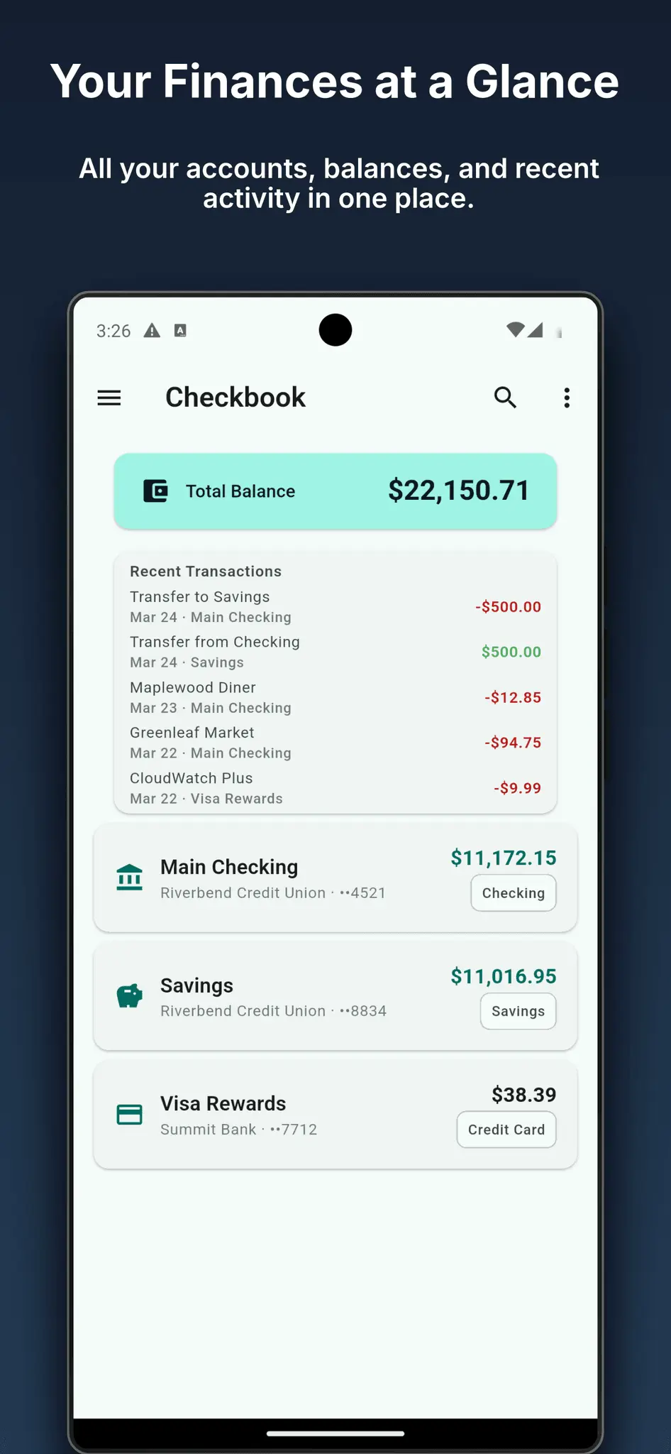 Screenshot 1 of Caffeinated Checkbook