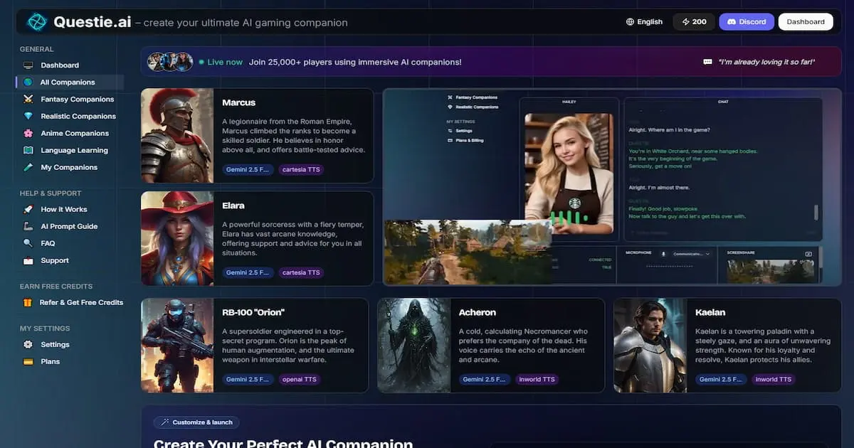 Screenshot 1 of Questie: AI Game Character Chat