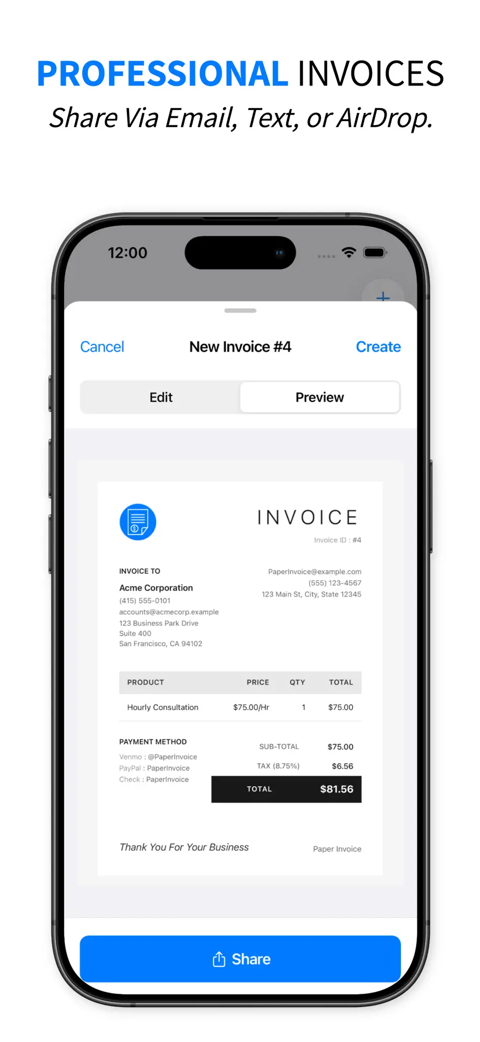 Screenshot 2 of Paper Invoice