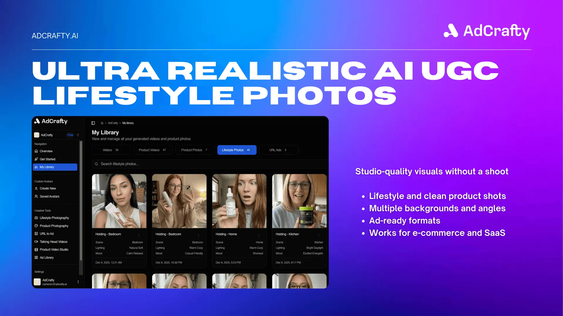 Screenshot 1 of AdCrafty | Realistic AI UGC Videos