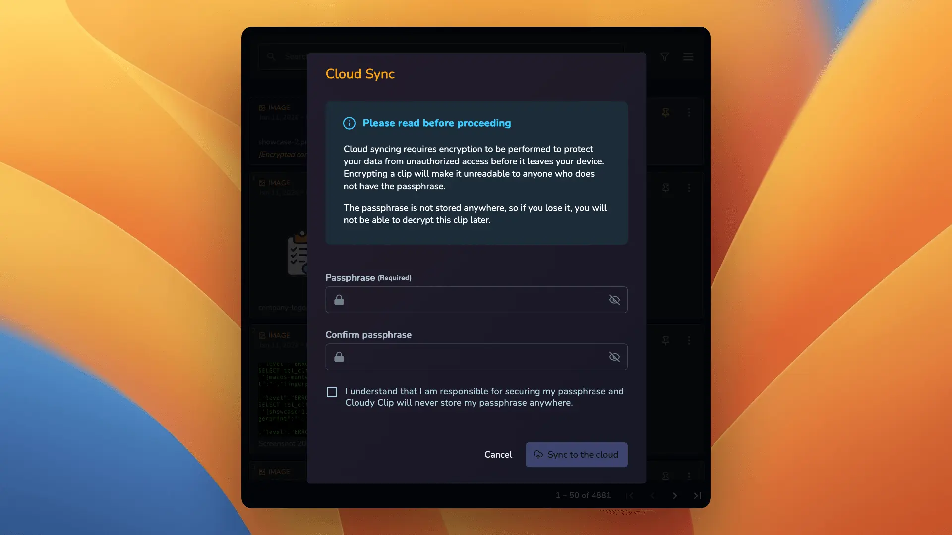 Screenshot 1 of Cloudy Clip