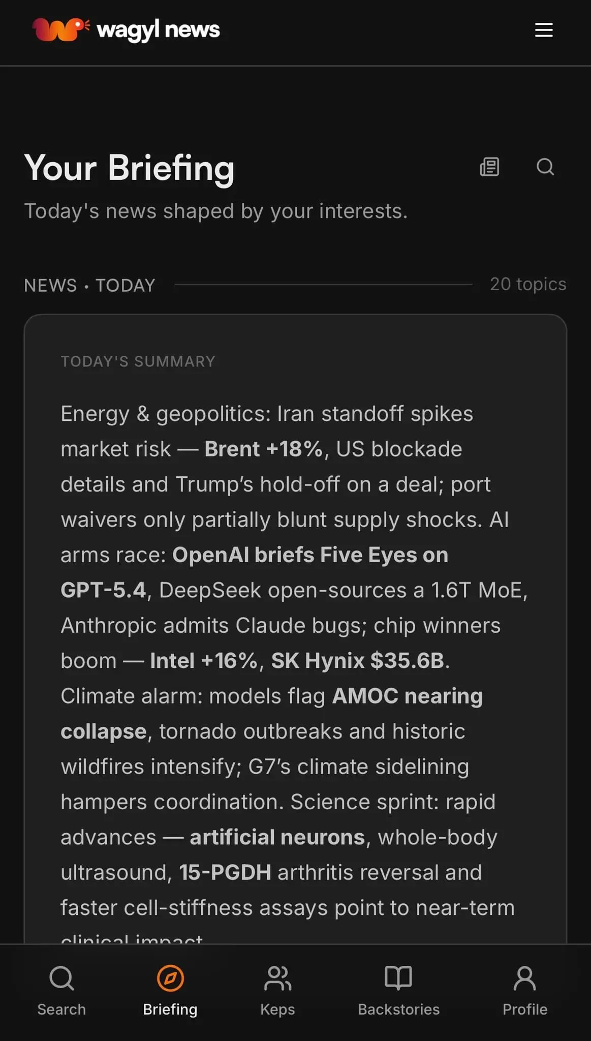 Screenshot 1 of Wagyl News
