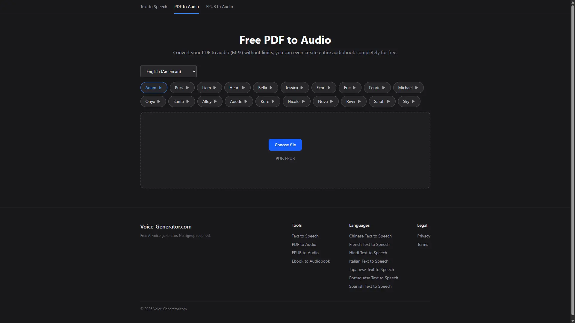 Screenshot 1 of Voice-Generator.com