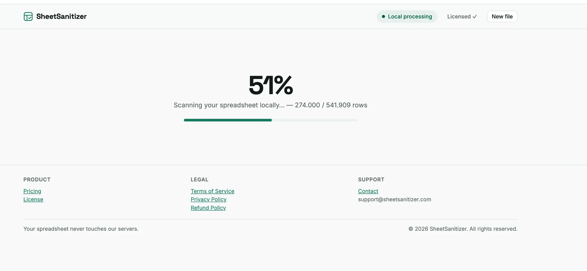 Screenshot 3 of SheetSanitizer