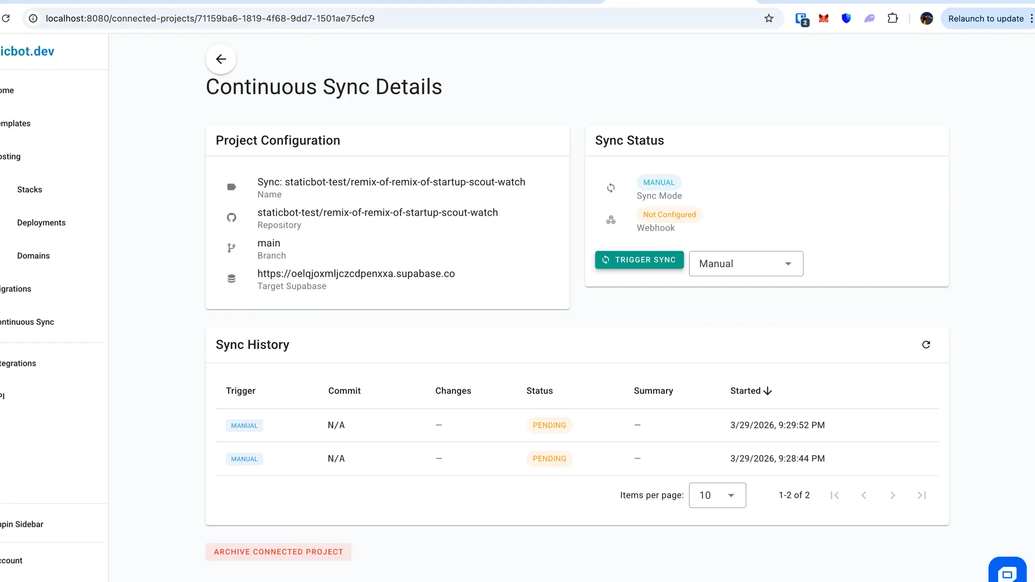Screenshot 2 of Staticbot.dev