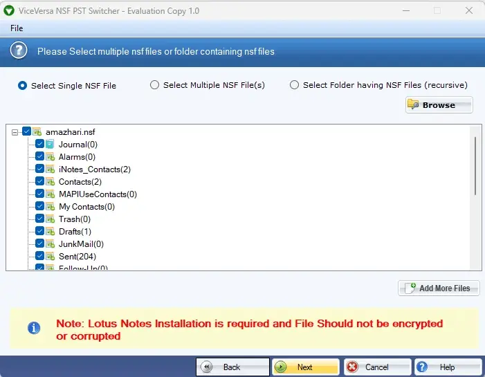 Screenshot 3 of ViceVersa NSF PST Switcher