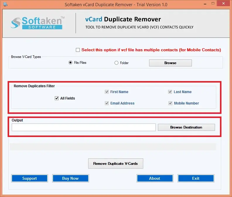 Screenshot 4 of Softaken vCard Duplicate Remover
