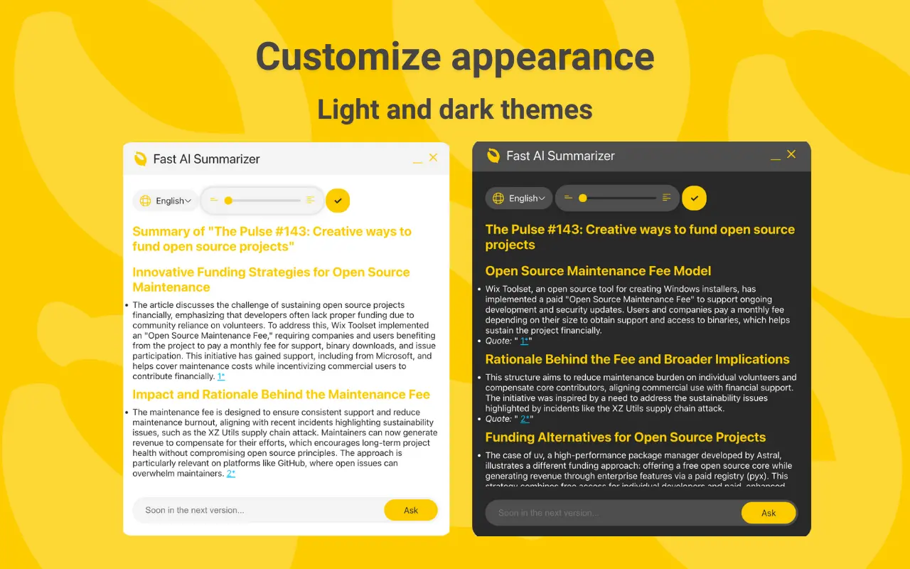 Screenshot 5 of Fast AI Summarizer ext