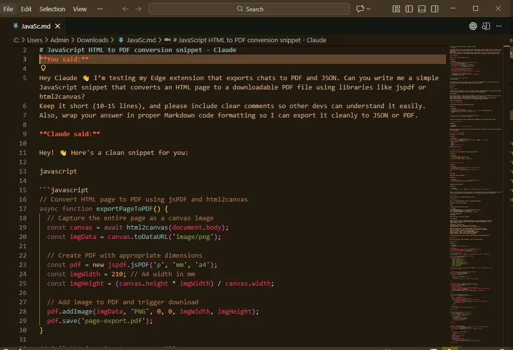 Screenshot 3 of AI Chat Exporter Pro