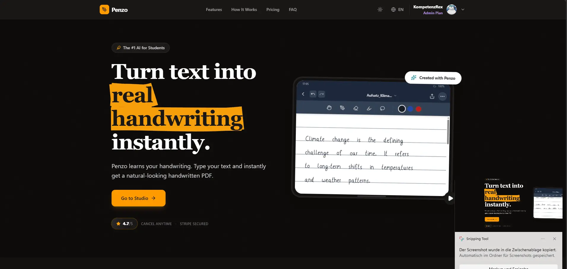 Screenshot 1 of Penzo AI
