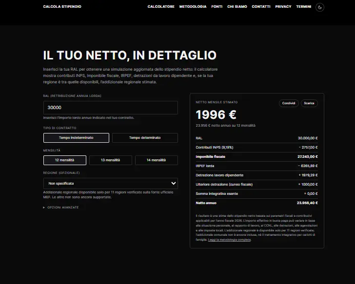 Screenshot 2 of Calcola Stipendio