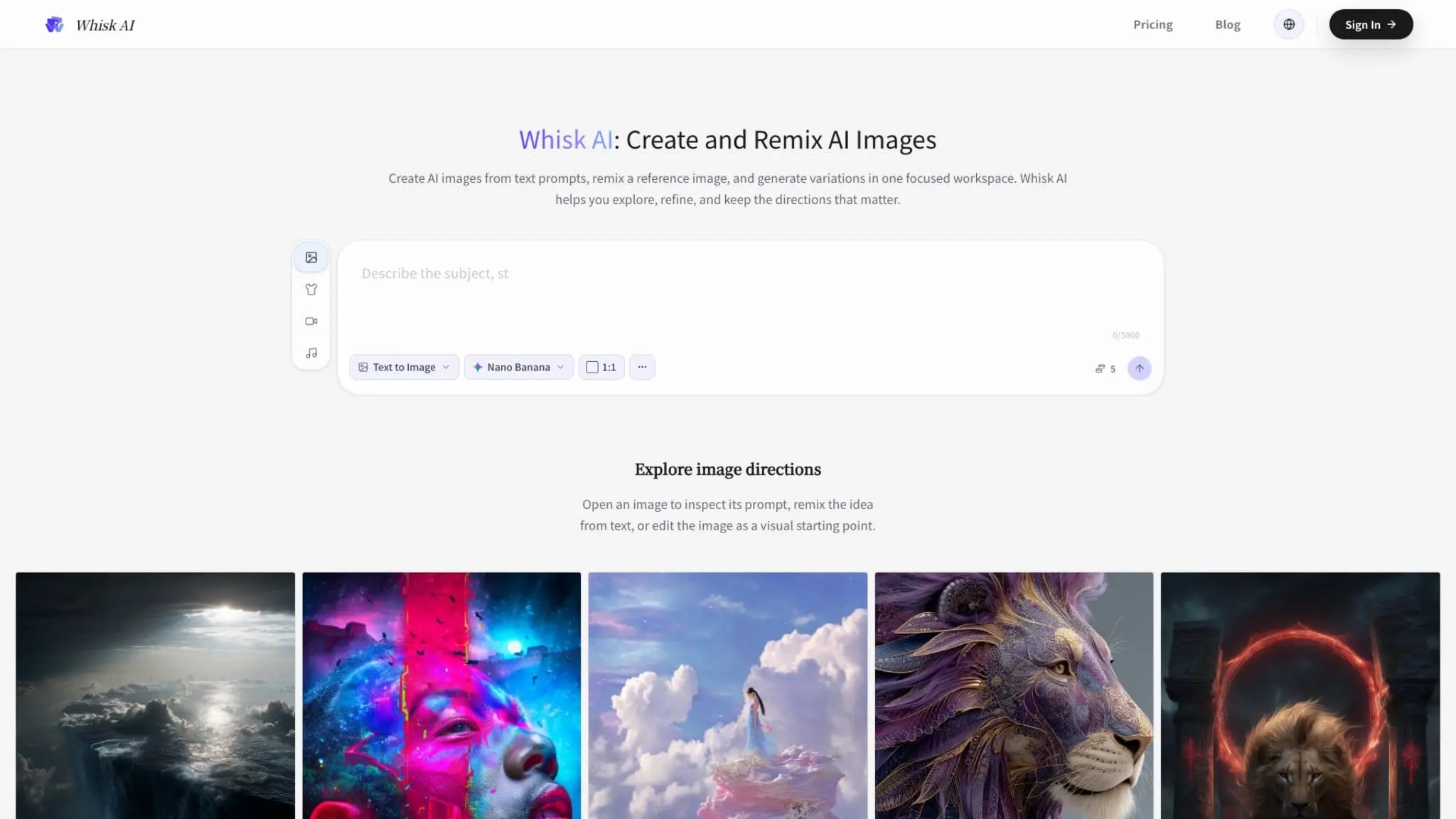 Screenshot 1 of Whisk AI