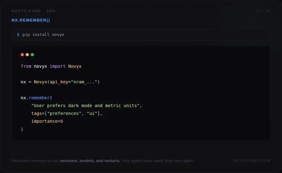 Screenshot 4 of Novyx Core