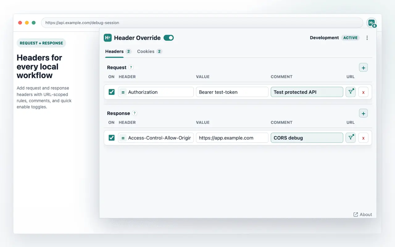 Screenshot 1 of Header Override