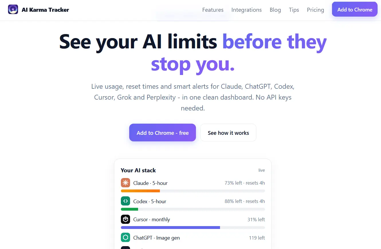 Screenshot 1 of AI Karma Tracker
