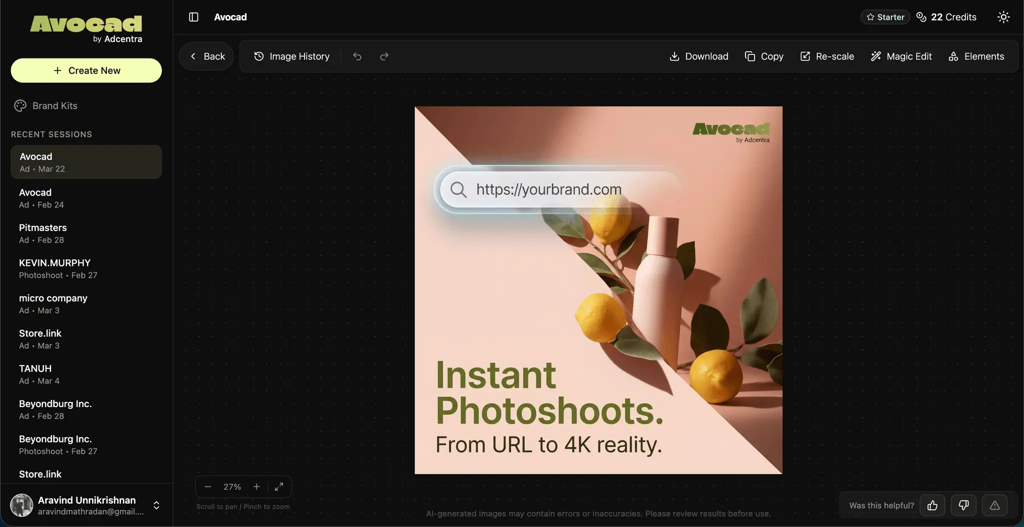 Screenshot 3 of Avocad AI Ad & Photoshoot Generator