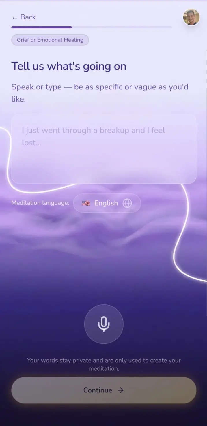 Screenshot 3 of MediTailor - AI Meditation App