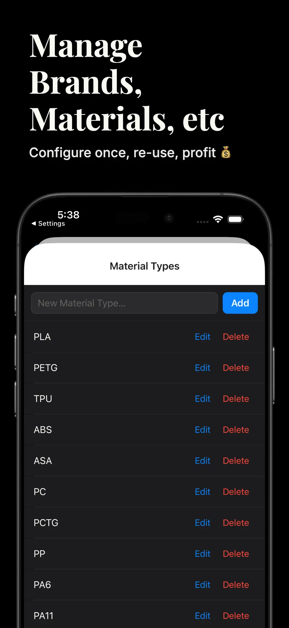 Screenshot 1 of Tag My Spool – NFC Filament