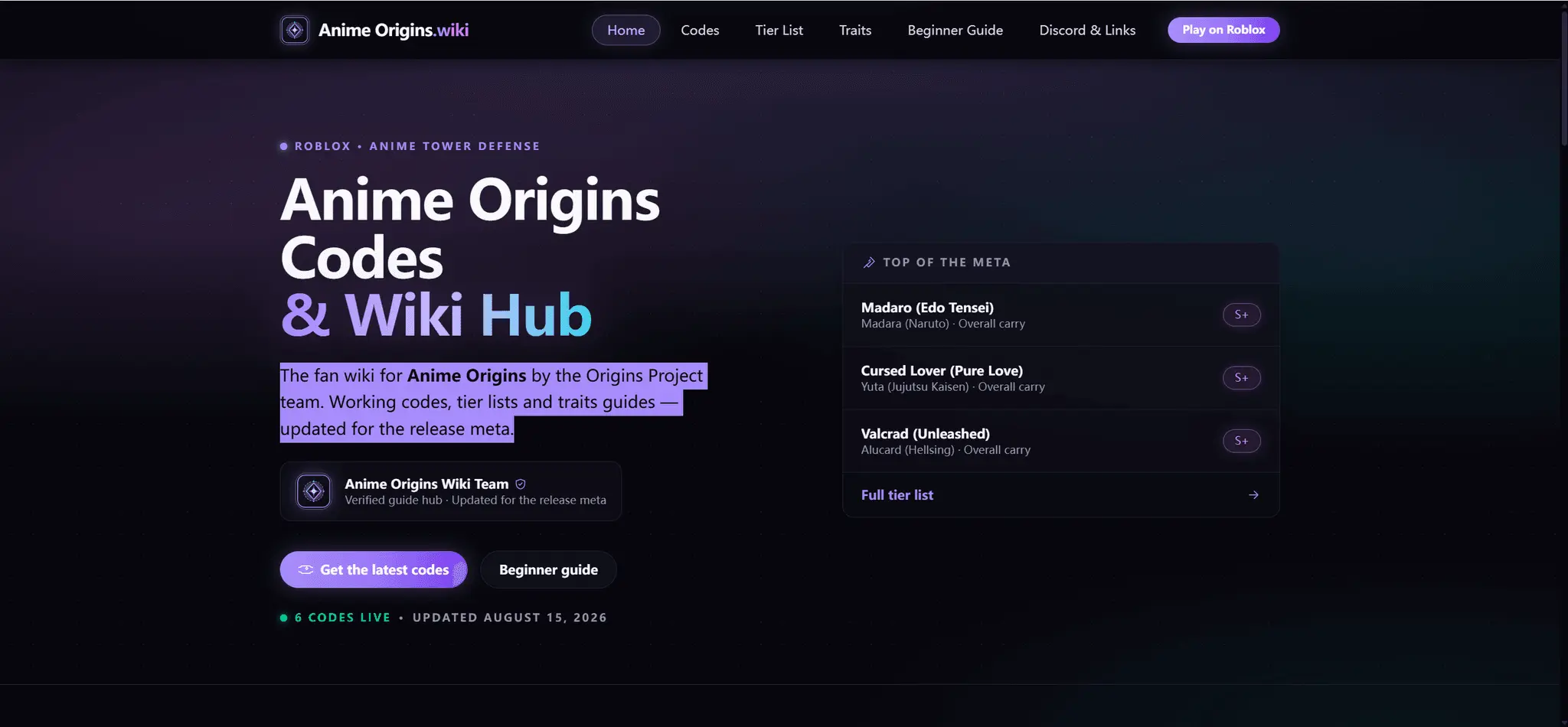 Screenshot 2 of Anime Origins Wiki