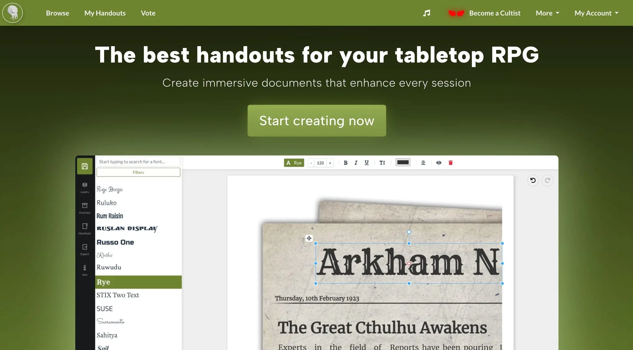 Screenshot 1 of Handout Generator