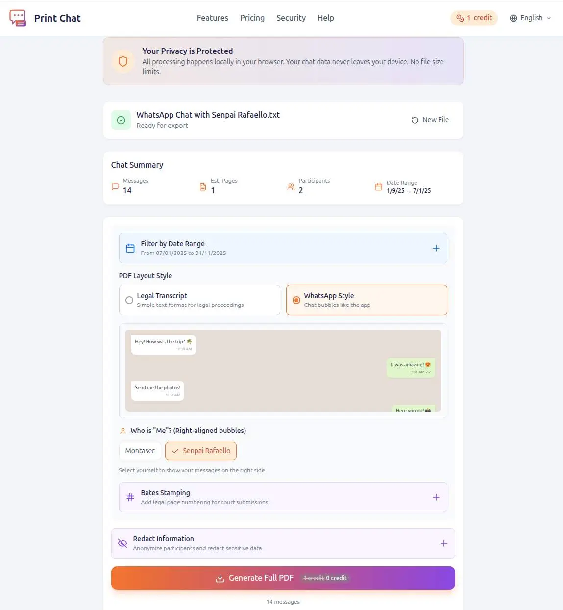 Screenshot 1 of Print Chat