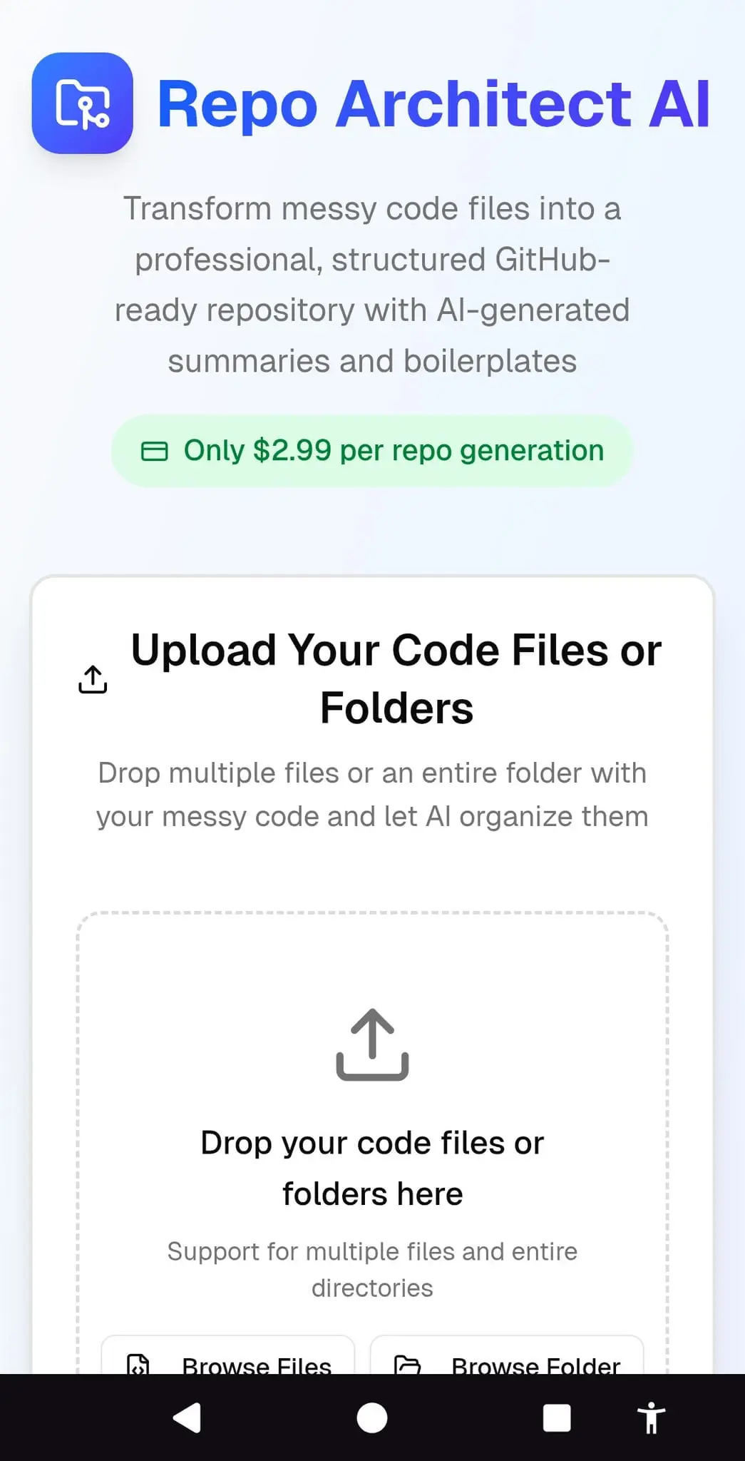 Screenshot 1 of Repo Architect AI