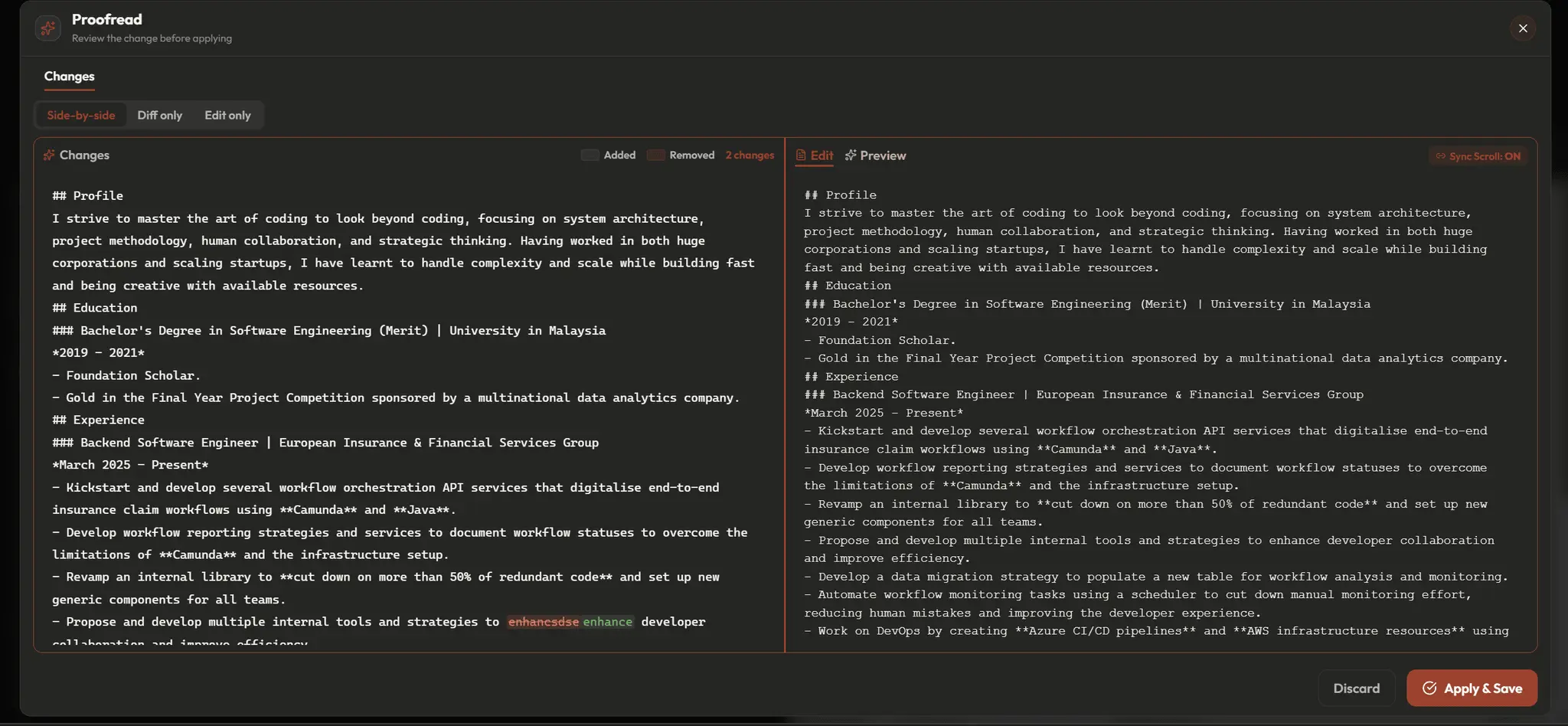 Screenshot 7 of Markdown Resume Builder