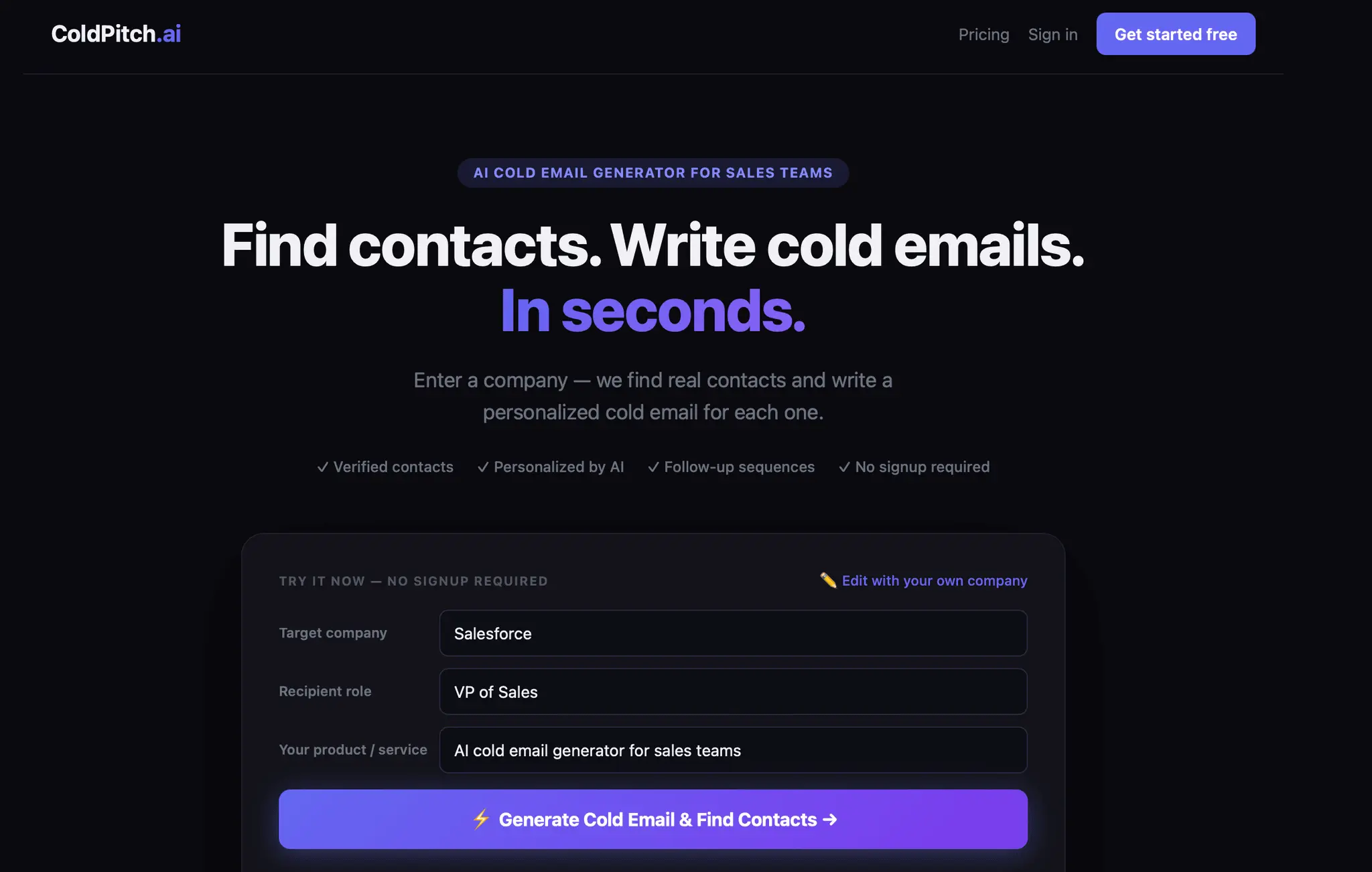 Screenshot 1 of ColdPitch.ai