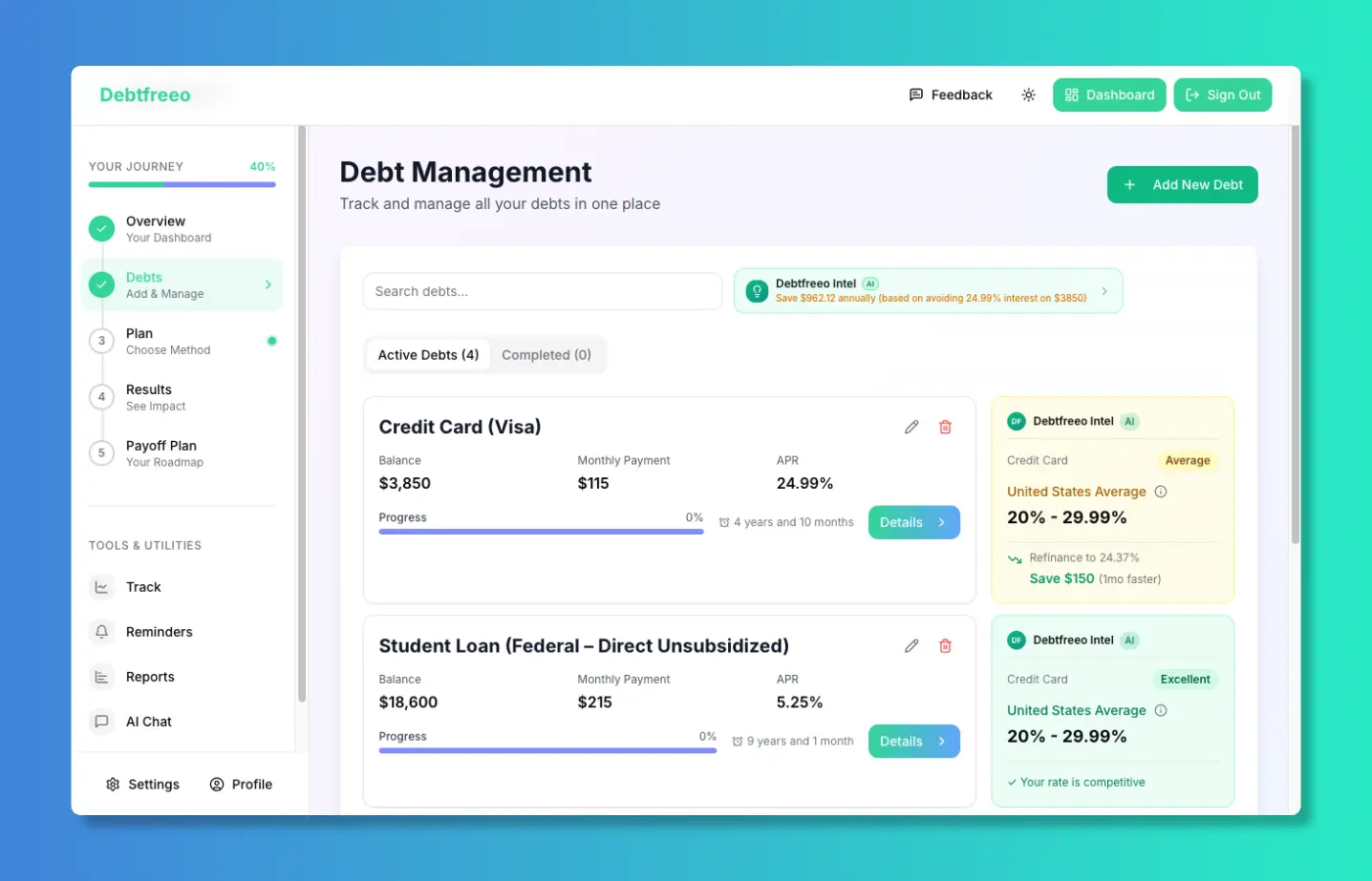 Screenshot 1 of Debtfreeo