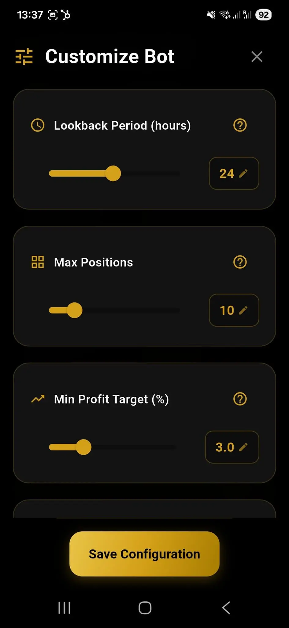 Screenshot 2 of IOI Automated Crypto Trading Bot