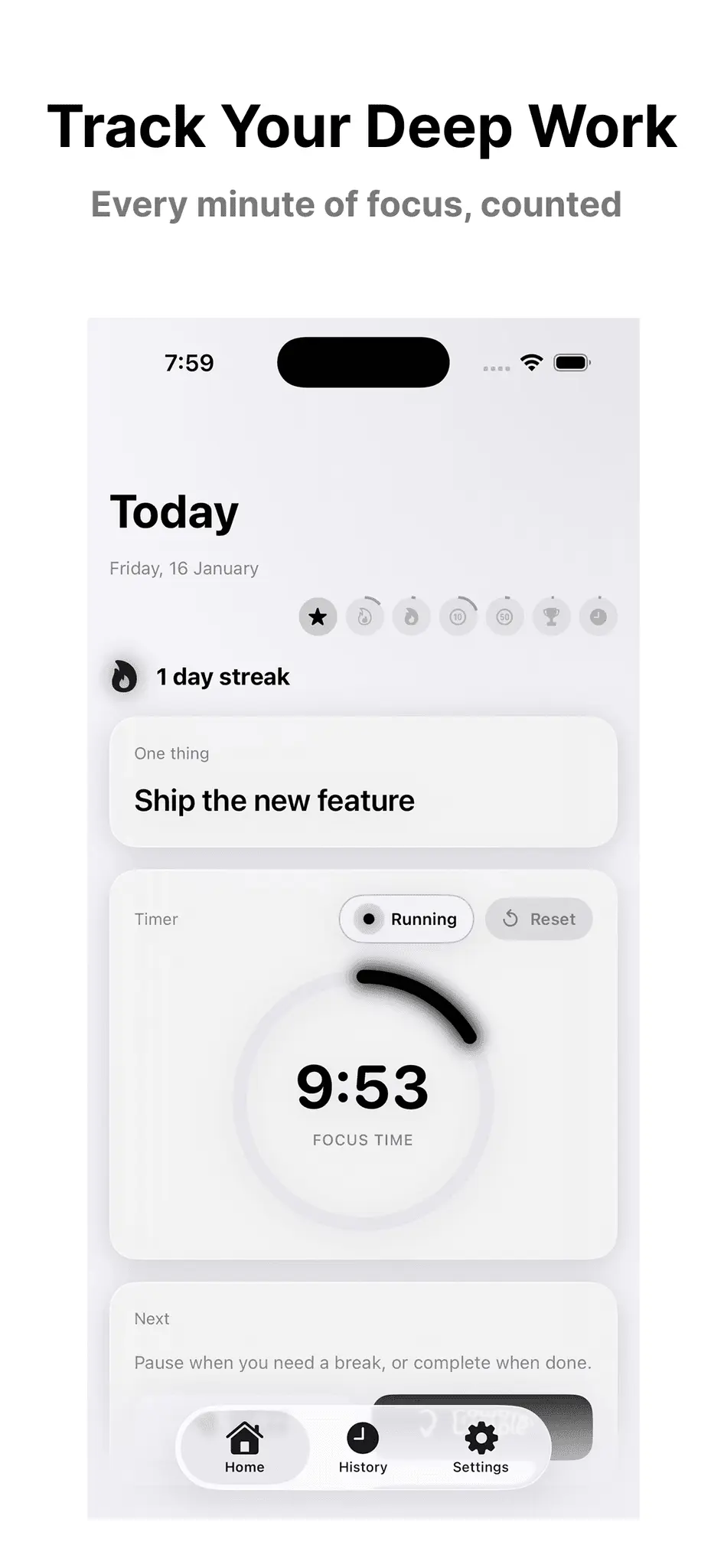 Screenshot 2 of OneTask Single Task Timer App