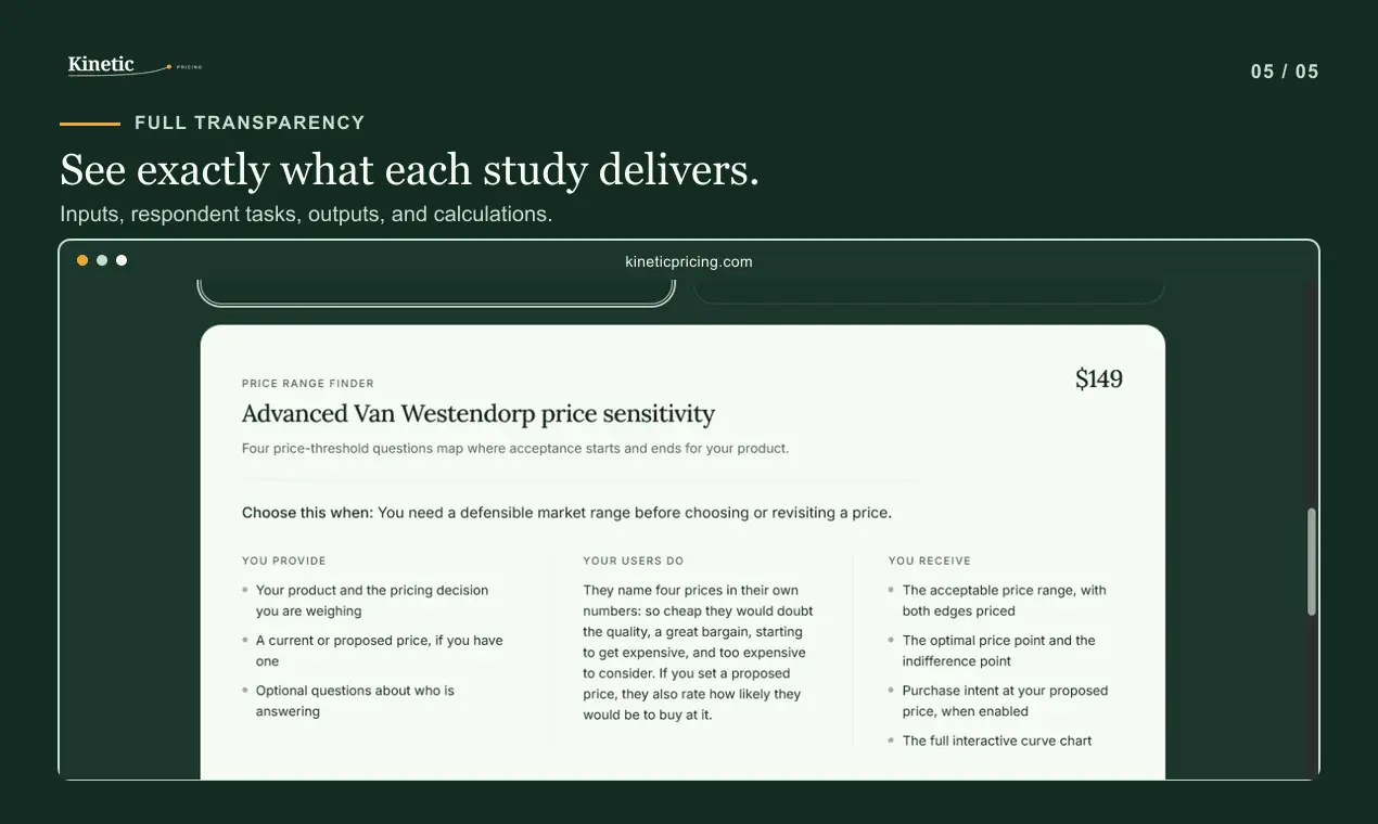 Screenshot 3 of Kinetic Pricing