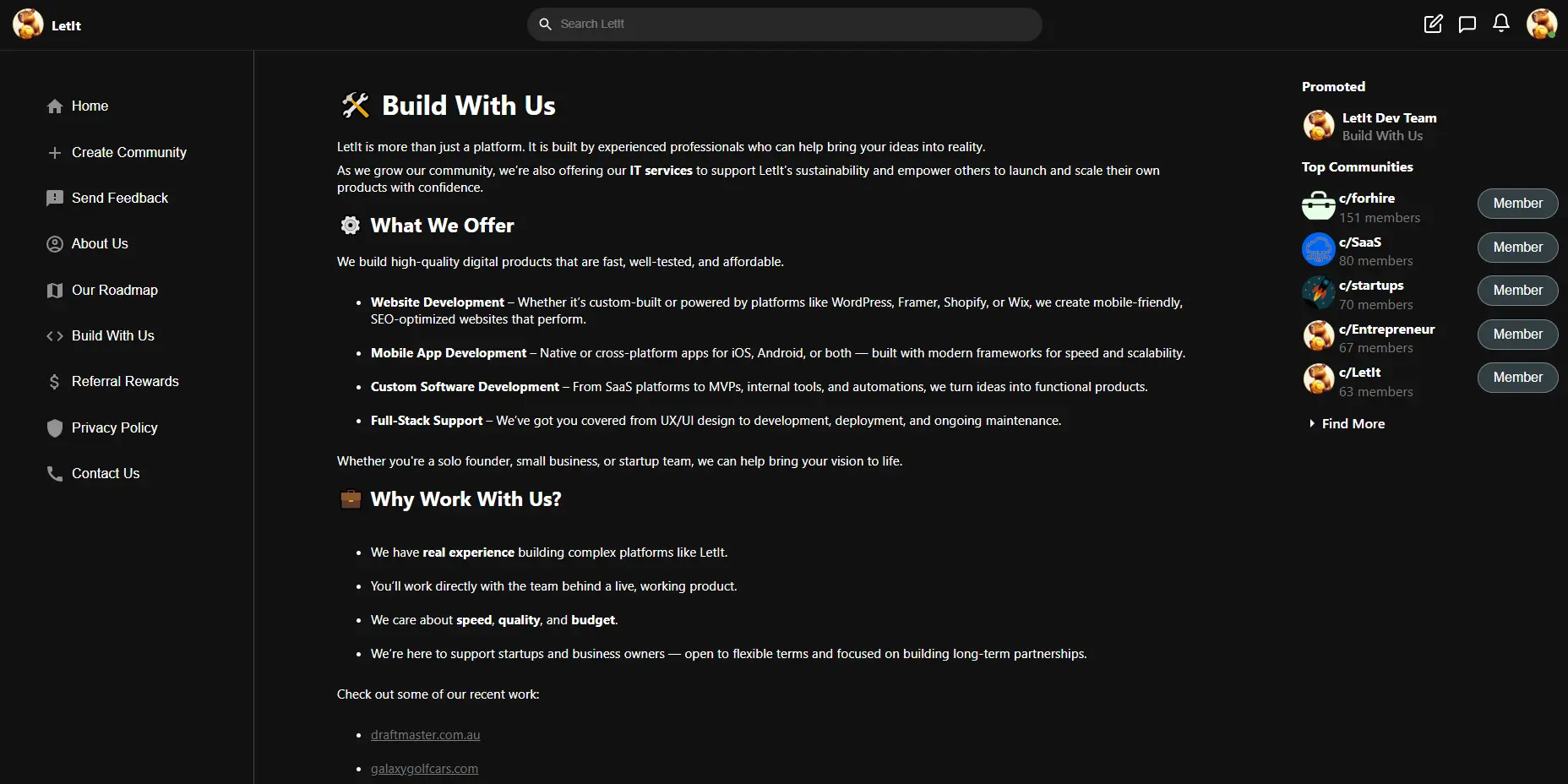 Screenshot 1 of LetIt.net