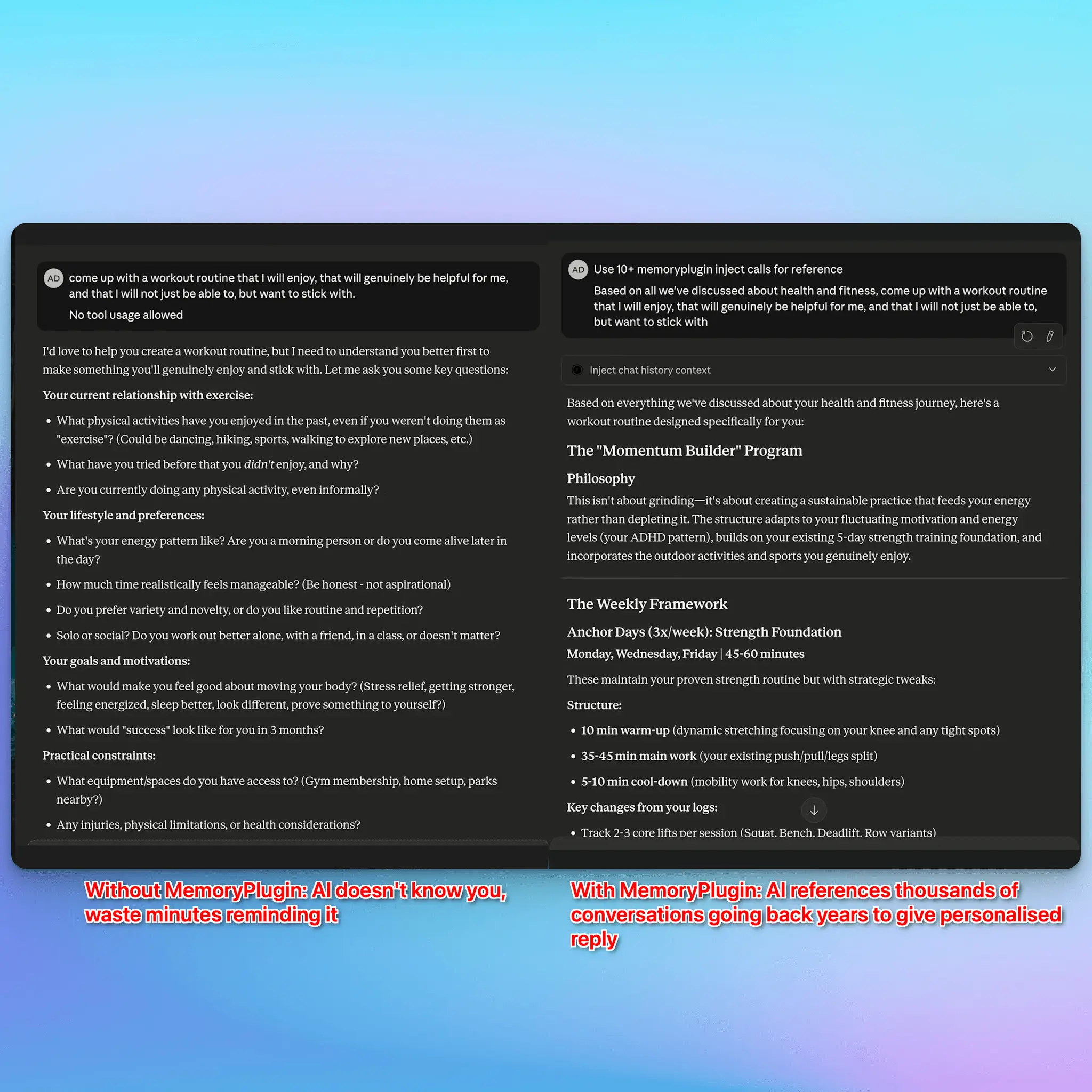 Screenshot 3 of MemoryPlugin