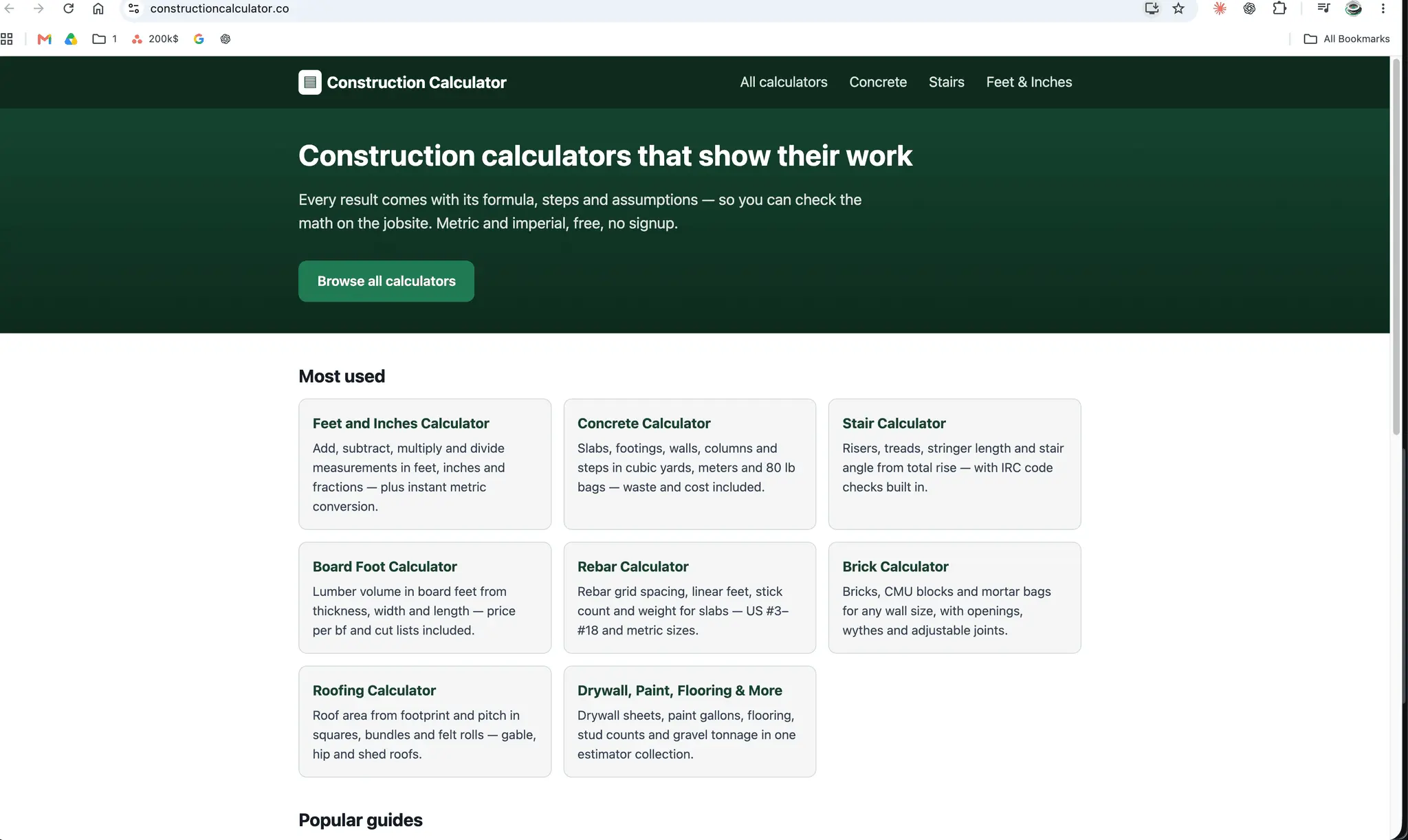 Screenshot 1 of Construction Calculator