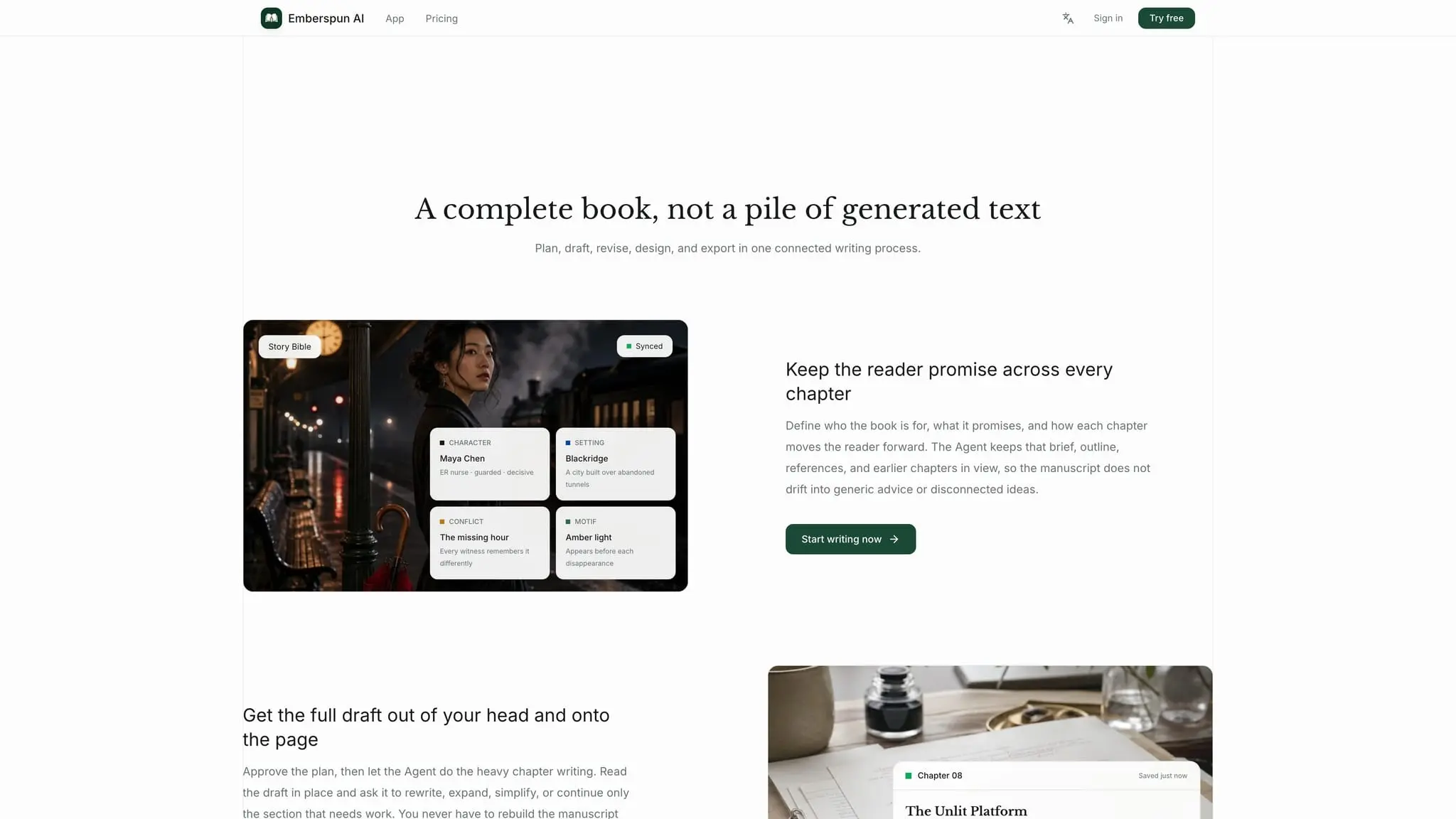 Screenshot 2 of AI book writer with Emberspun AI