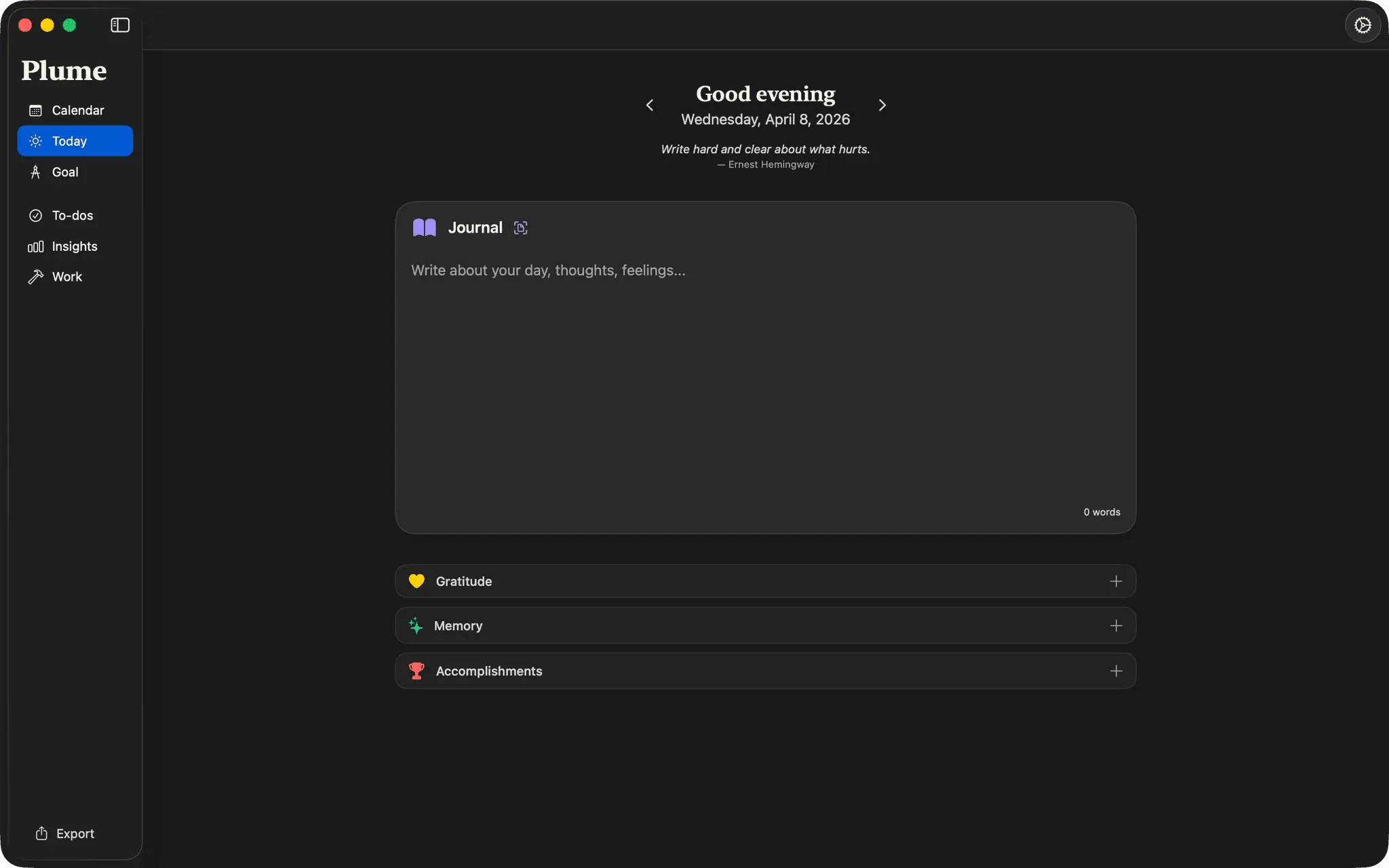 Screenshot 4 of Plume Journaling