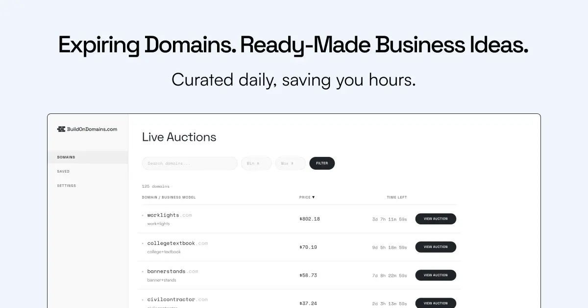 Screenshot 1 of BuildOnDomains