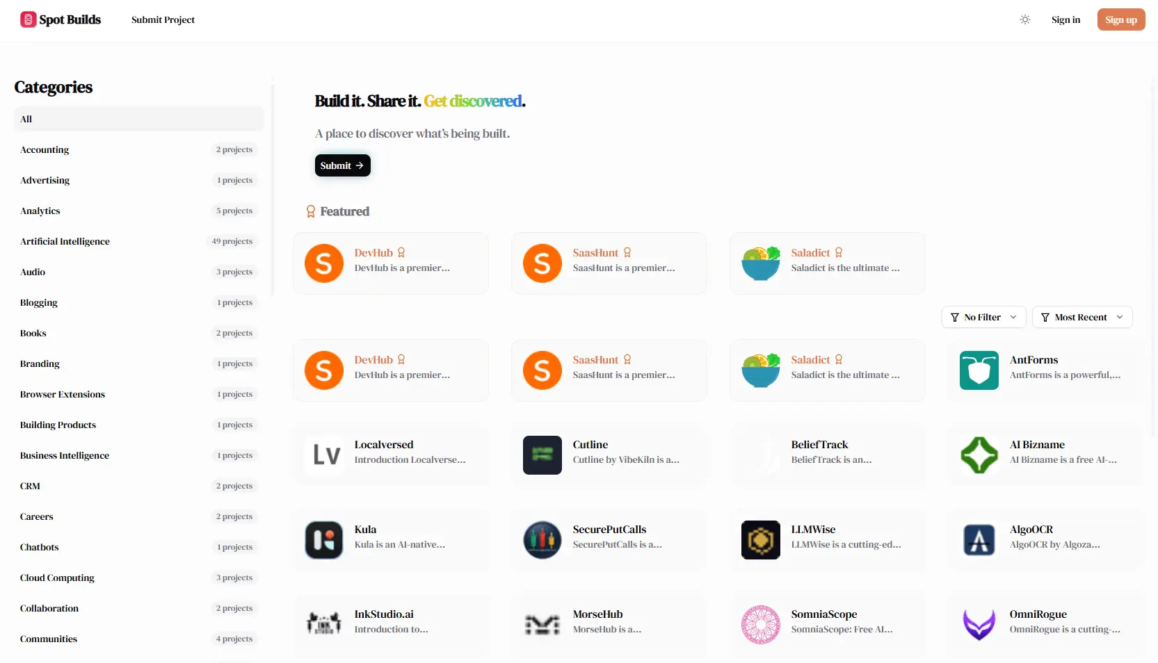 Screenshot 1 of Spot Builds