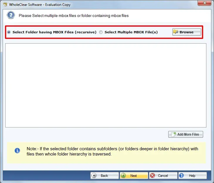 Screenshot 2 of WholeClear MBOX to EMLX Converter