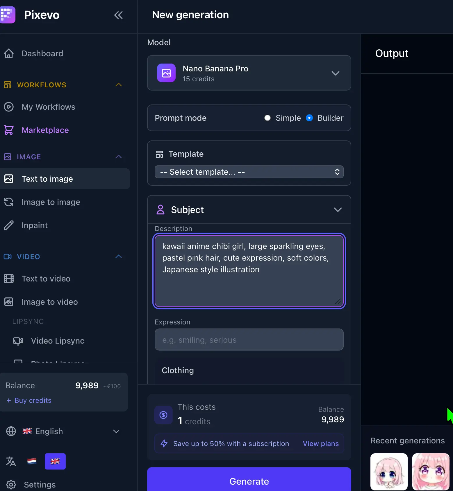 Screenshot 1 of Pixevo - AI Image Generation Platform