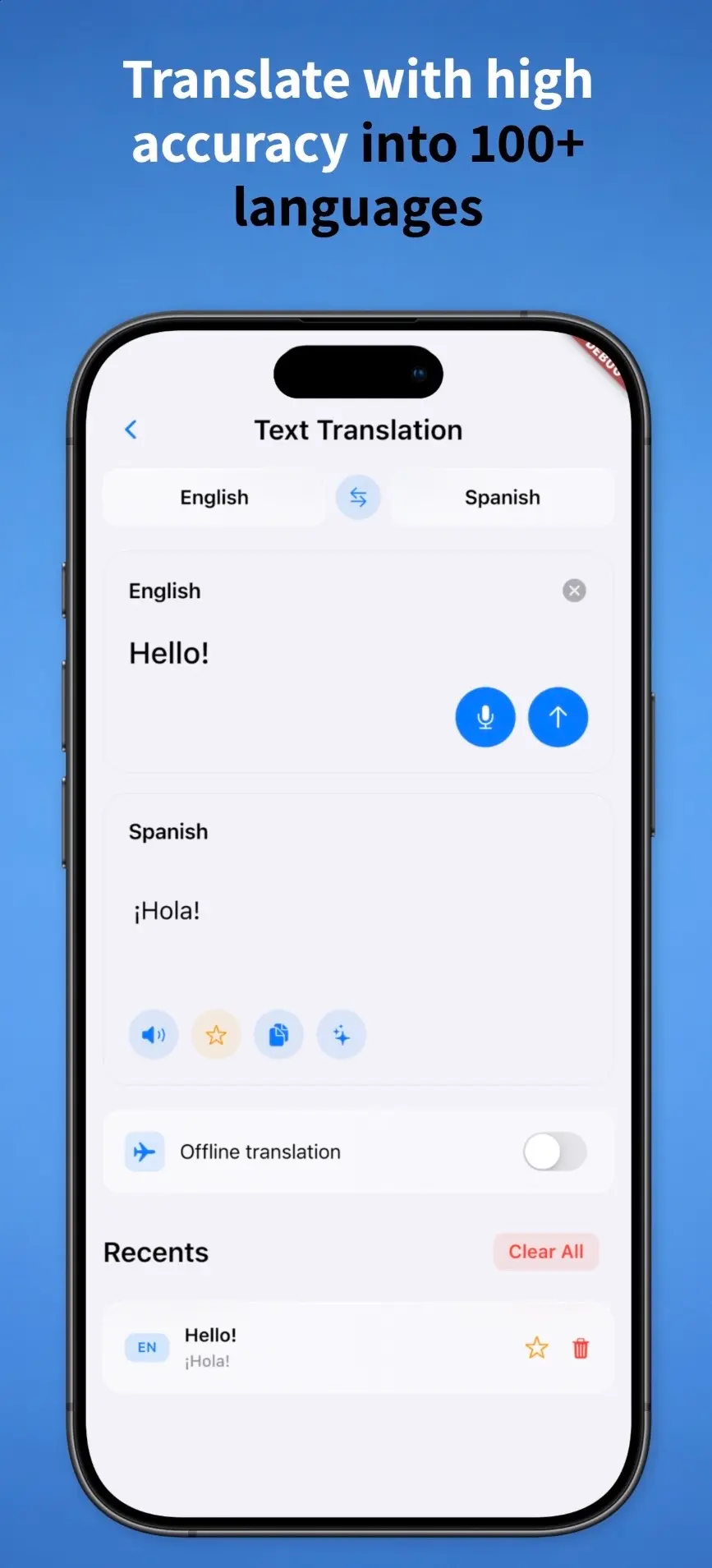 Screenshot 1 of Lingua AI Translator App