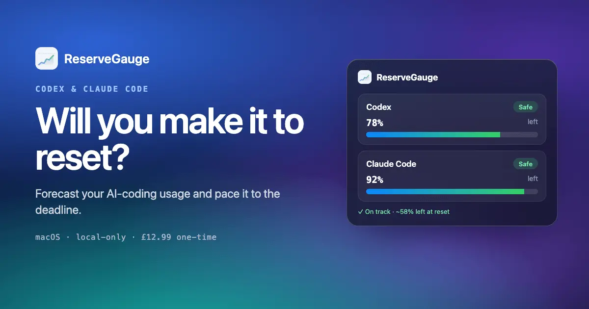 Screenshot 1 of ReserveGauge