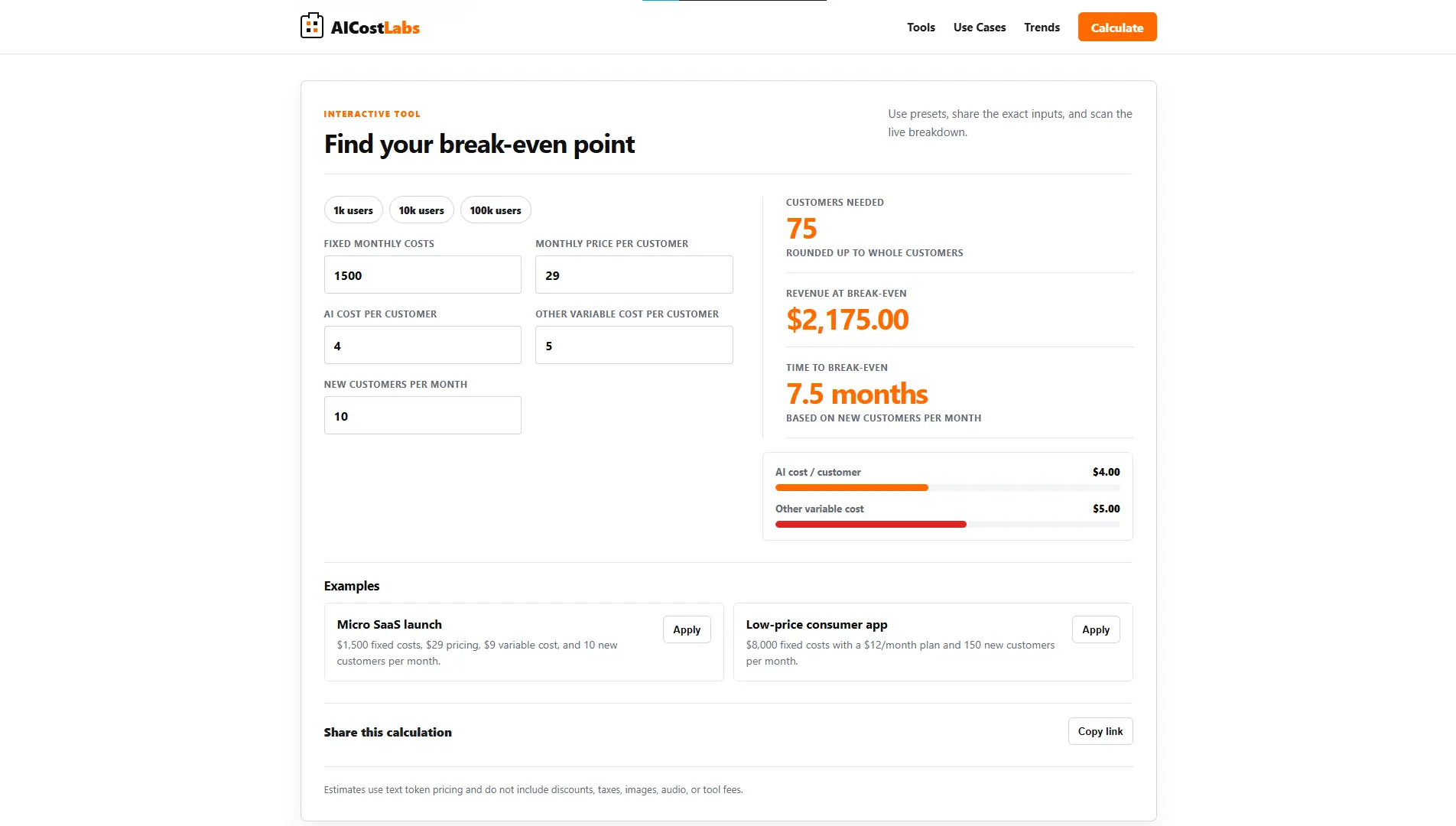 Screenshot 3 of AIcostlabs