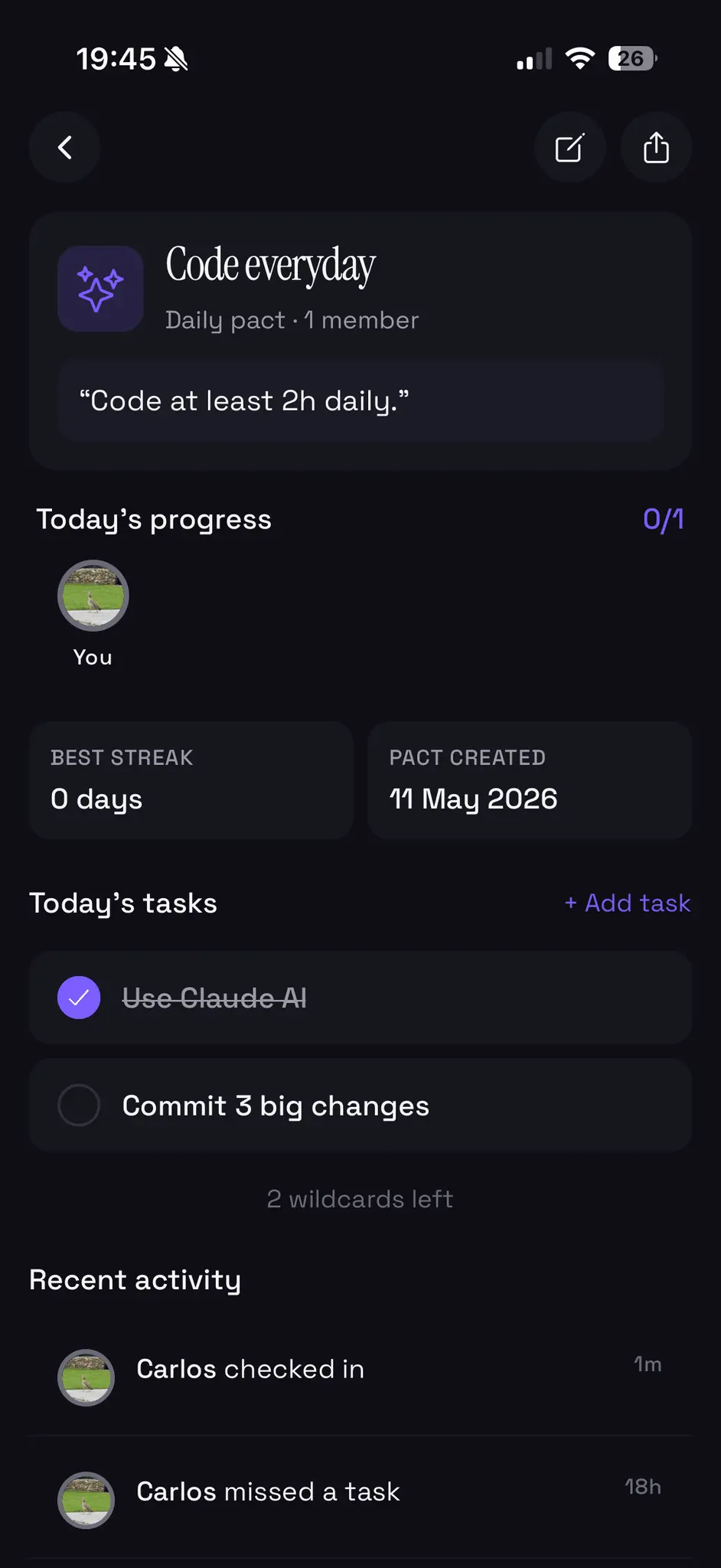 Screenshot 3 of Pact: Share your goals