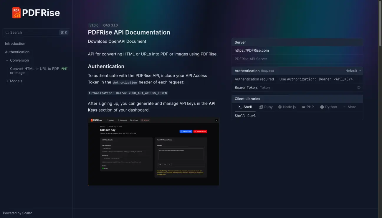 Screenshot 1 of PDF Converter API | Convert URL & HTML
