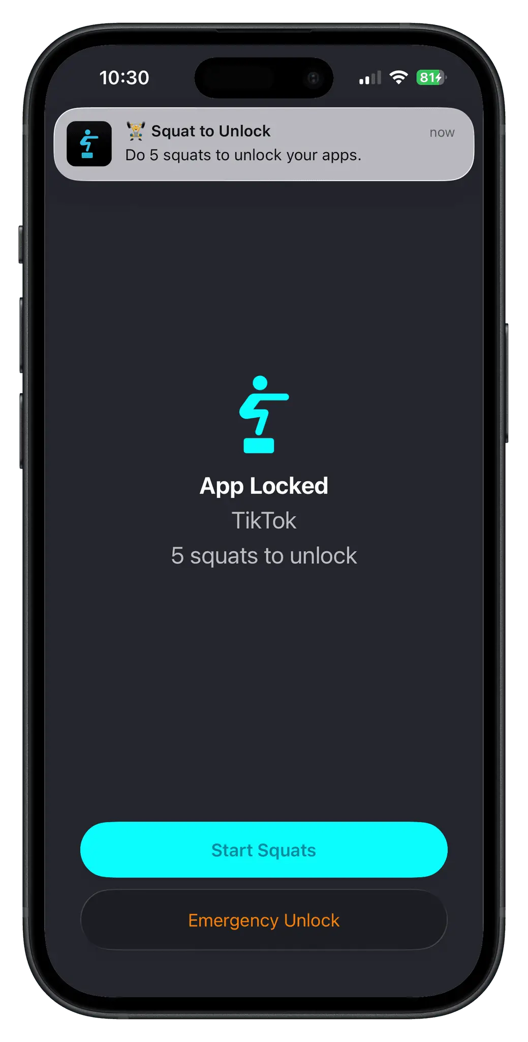 Screenshot 1 of Squat Lock: Screen Time Limit