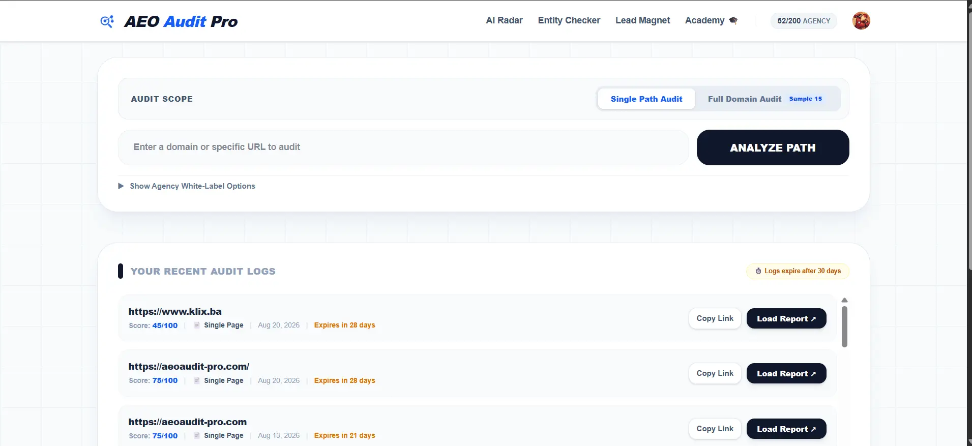 Screenshot 2 of AEO Audit Pro